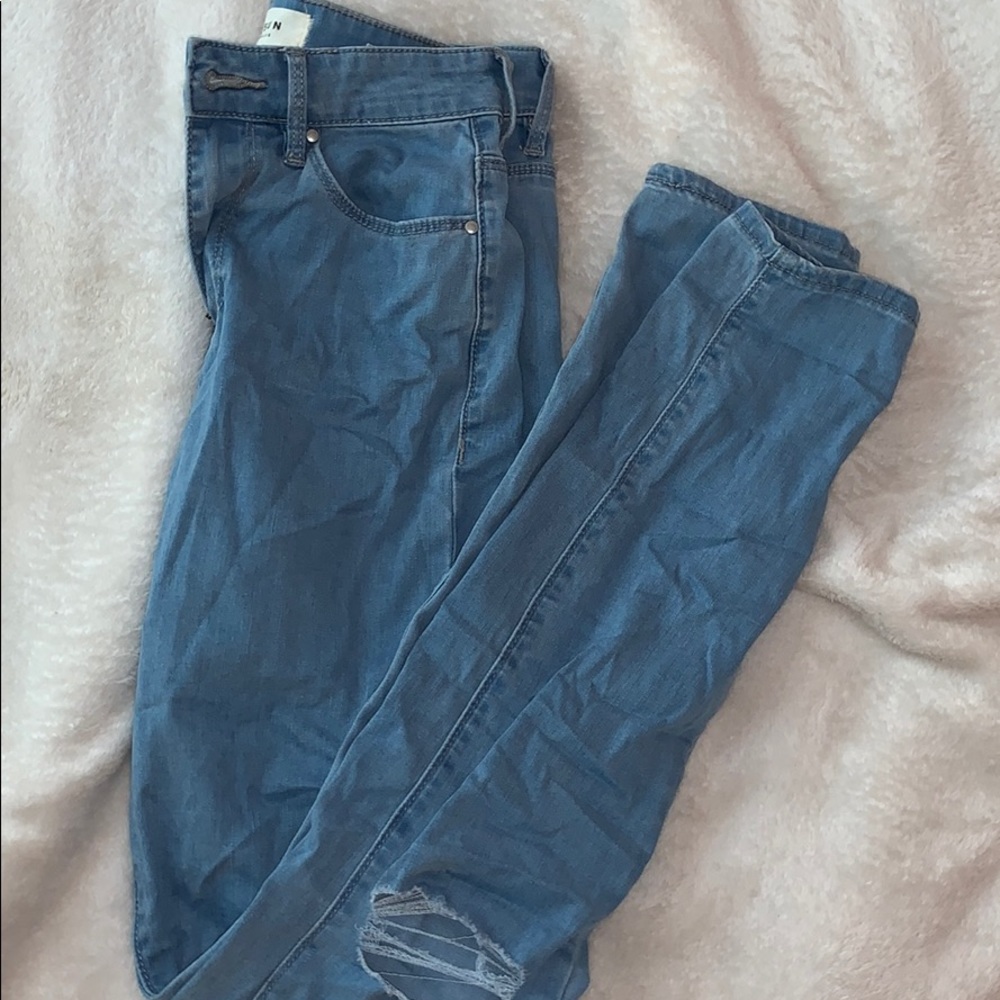 pacsun high rise skinny blue jeans